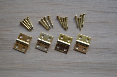 Tiny Brass Plated Hinges - pack of 4